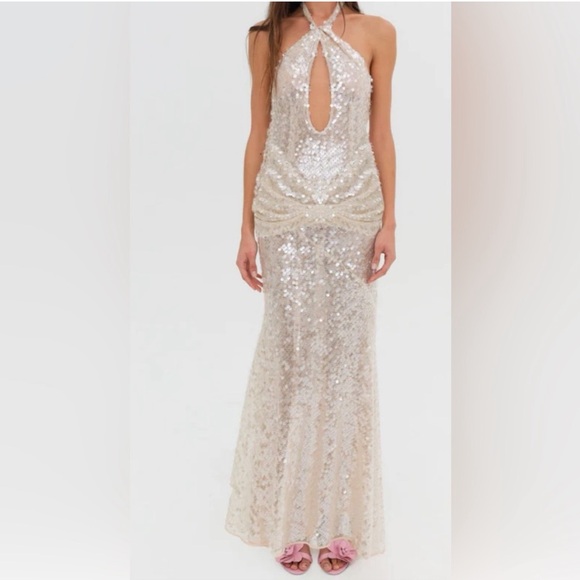 For Love And Lemons Cream Sequin Wedding Dress - Picture 1 of 4